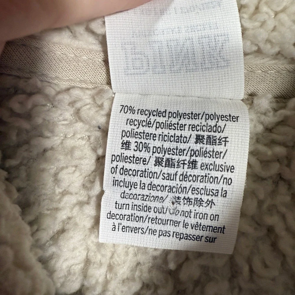 PINK Victoria's Secret XL Cream Teddy Sherpa Fleece Full Zip Jacket‎ Oversized